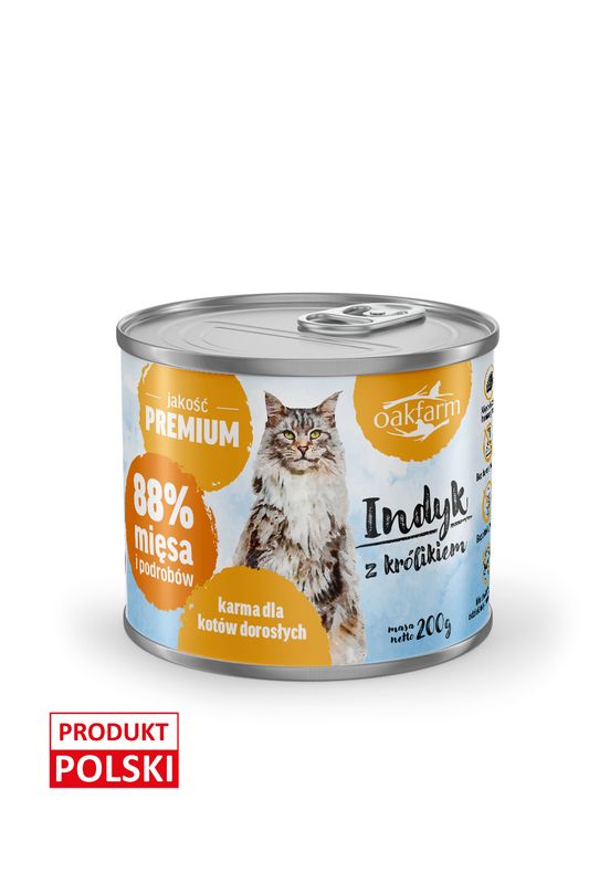 Oakfarm karma mokra indyk+królik 200g