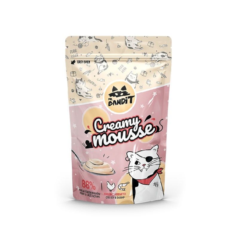 MR. BANDIT CREAMY MOUSSE przysmak dla kota z kurczakiem i krewetkami