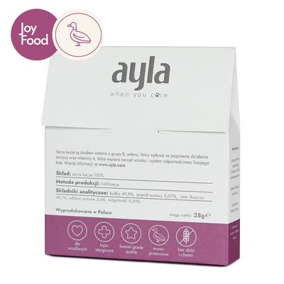 AYLA delight serca kacze przysmak liofilizowany 28g