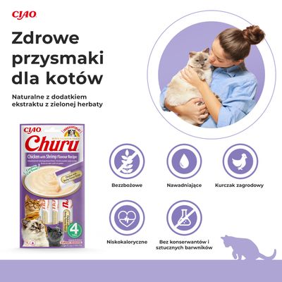 Inaba Churu kremowy przysmak dla kota o smaku kurczaka z krewetkami