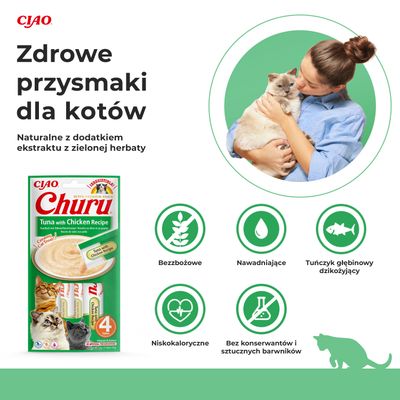 Inaba Churu kremowy przysmak dla kota o smaku tuńczyka z kurczakiem