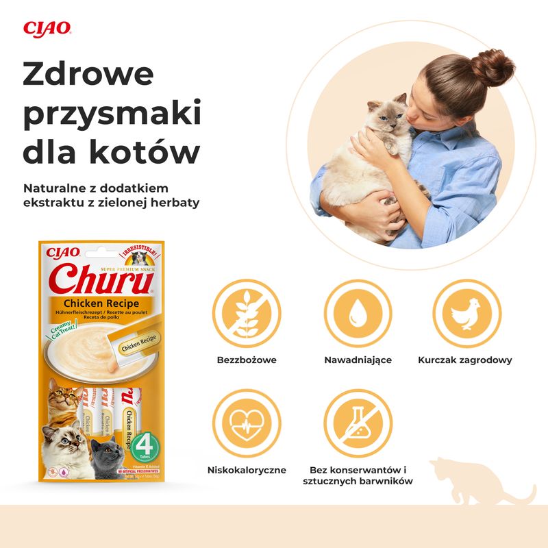 Inaba Churu kremowy przysmak dla kota o smaku kurczaka