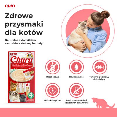 Inaba Churu kremowy przysmak dla kota o smaku tuńczyka z krewetkami