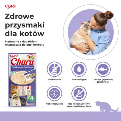 Inaba Churu kremowy przysmak dla kota o smaku tuńczyka i małży