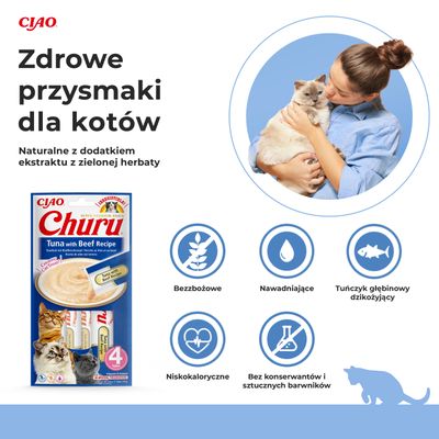 Inaba Churu kremowy przysmak dla kota o smaku tuńczyka z wołowiną
