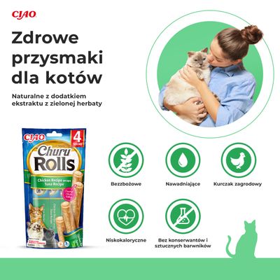Inaba Churu Rolls przekąska o smaku kurczaka i tuńczyka