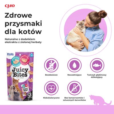 Inaba Juicy Bites wilgotne przysmaki o smaku krewetek i owoców morza