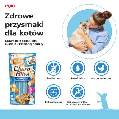 Inaba Churu Bites kurczak z tuńczykiem i przegrzebkami
