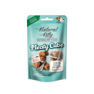 Natural Kitty Meaty Cube przysmak tuńczyk z anchois 60g