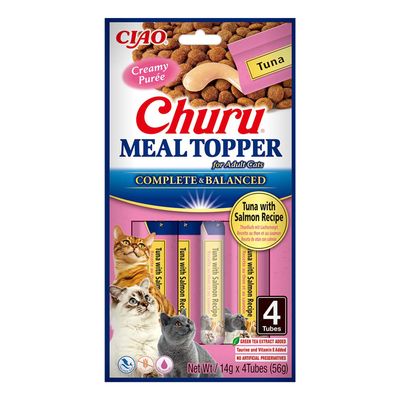 Inaba Churu meal topper kremowy dosmaczacz, tuńczyk i łosoś 4x14g