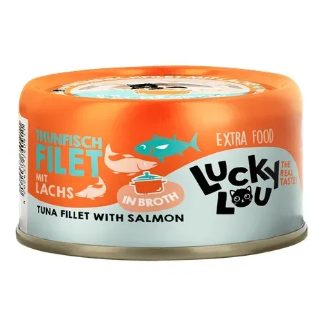 Lucky Lou Extrafood tuńczyk i łosoś w bulionie 70g