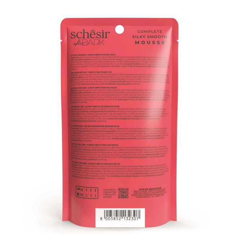 Schesir After Dark Velvet Mousse kurczak z wołowiną 80 g