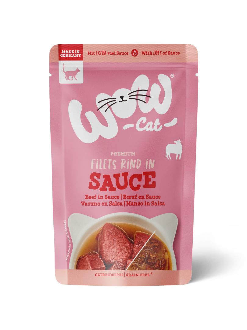 WOW CAT kawałki wołowiny w sosie (85g)