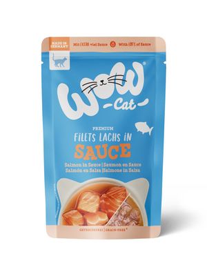 WOW CAT kawałki łososia w sosie (85g)