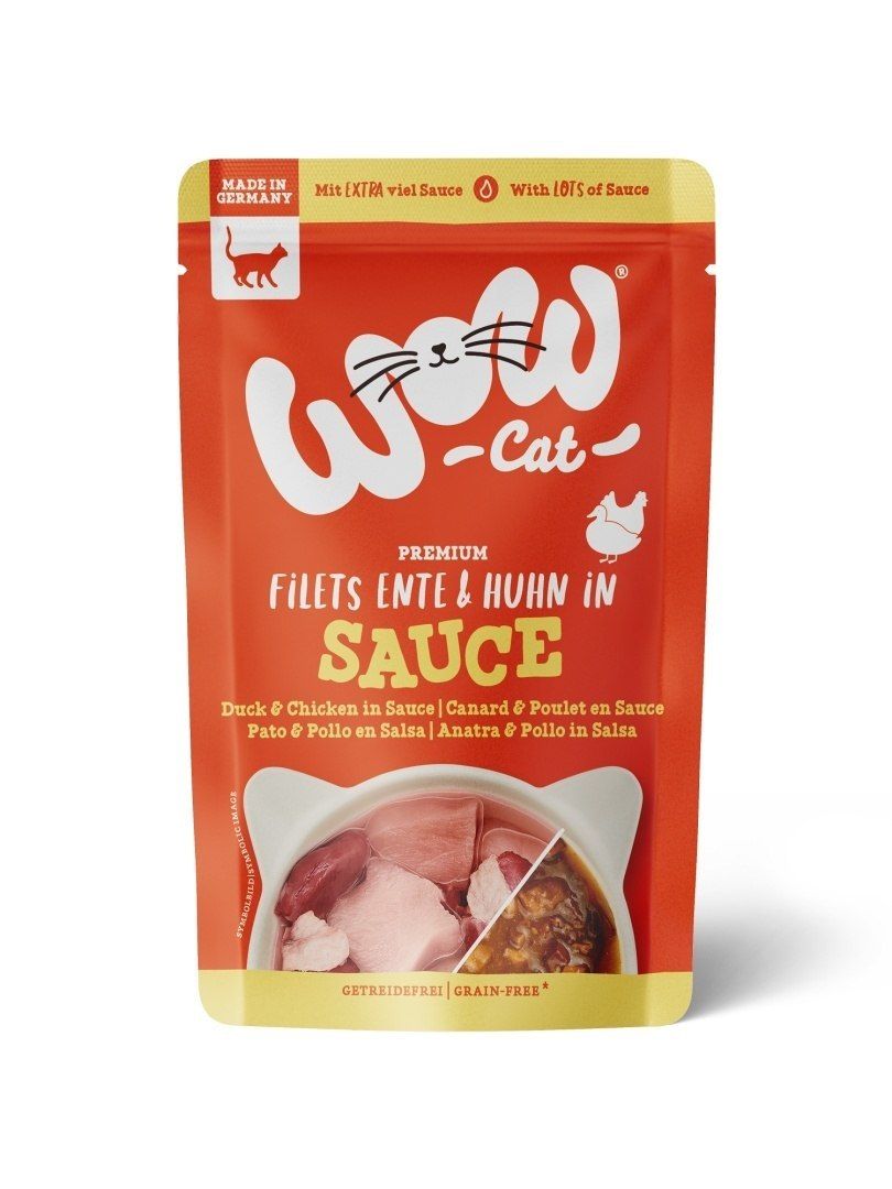 WOW CAT kawałki kaczki i kurczaka w sosie (85g)