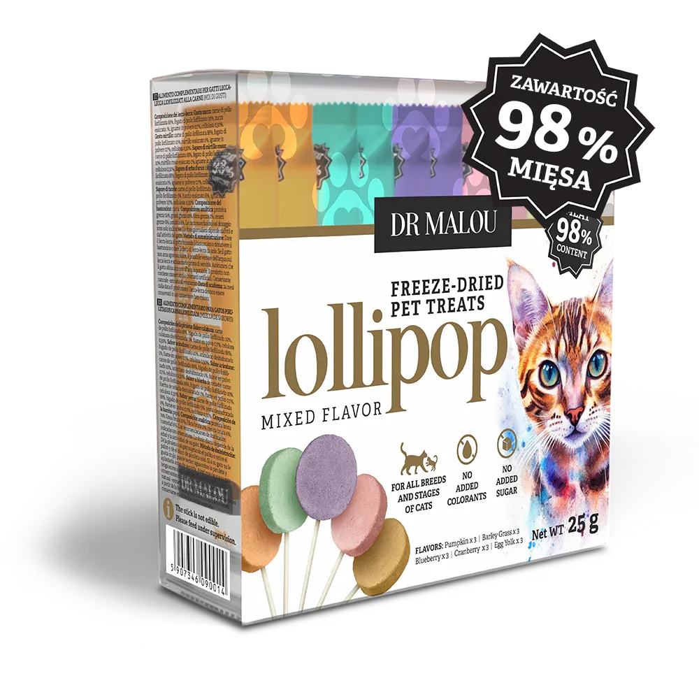 Dr Malou liofilizowane lizaki mix smaków