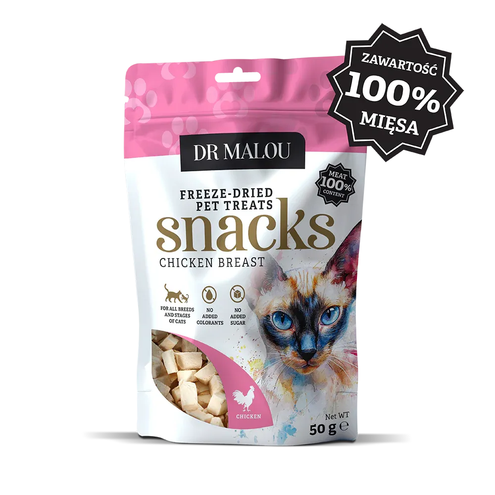 Dr Malou mięsne kostki liofilizowana pierś z kurczaka