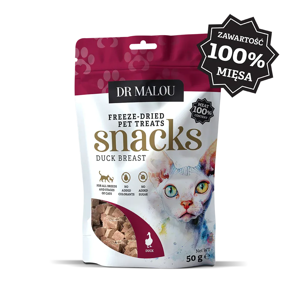 Dr Malou mięsne kostki liofilizowana pierś z kaczki