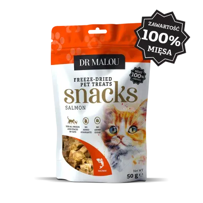 Dr Malou mięsne kostki liofilizowany łosoś