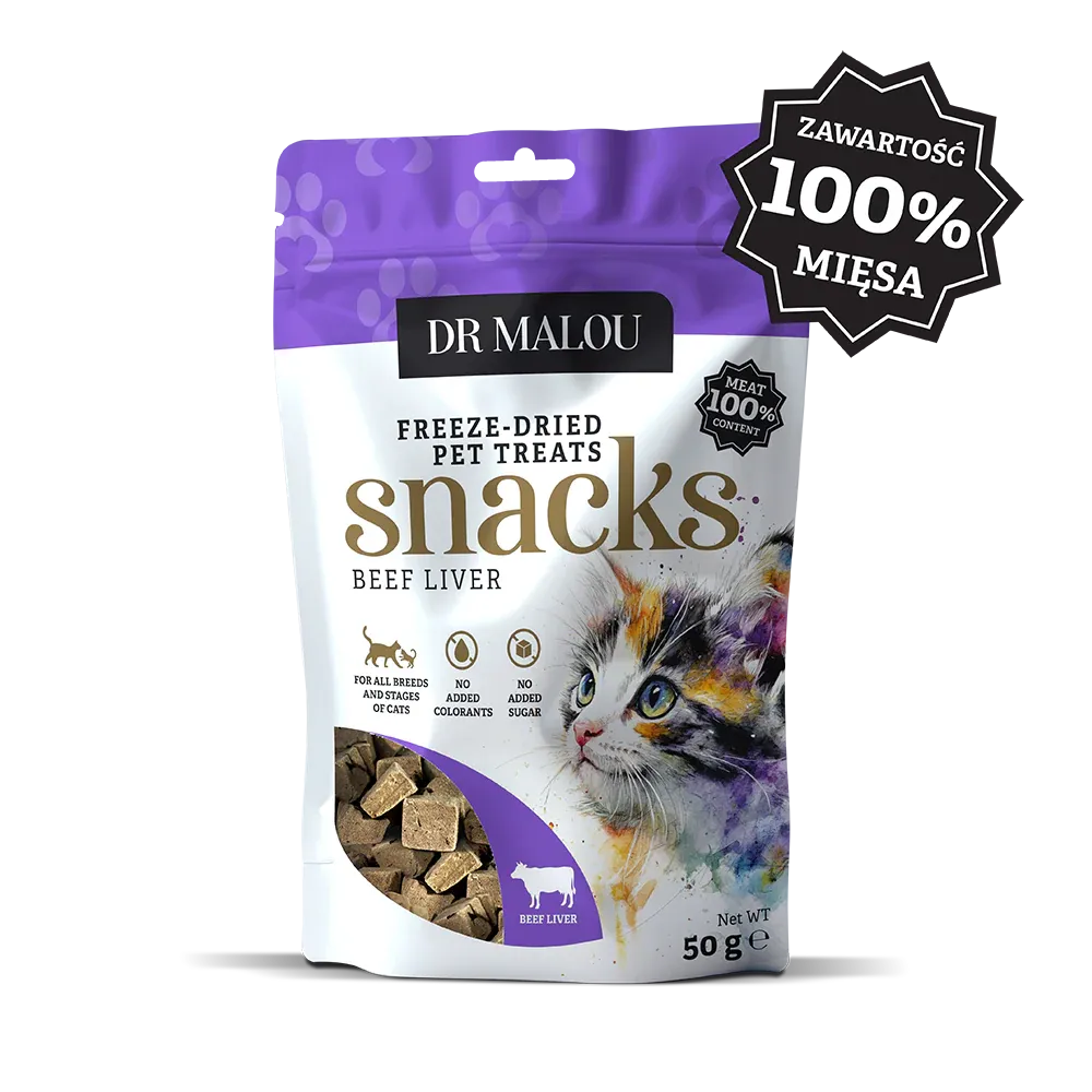 Dr Malou mięsne kostki liofilizowana wątróbka wołowa