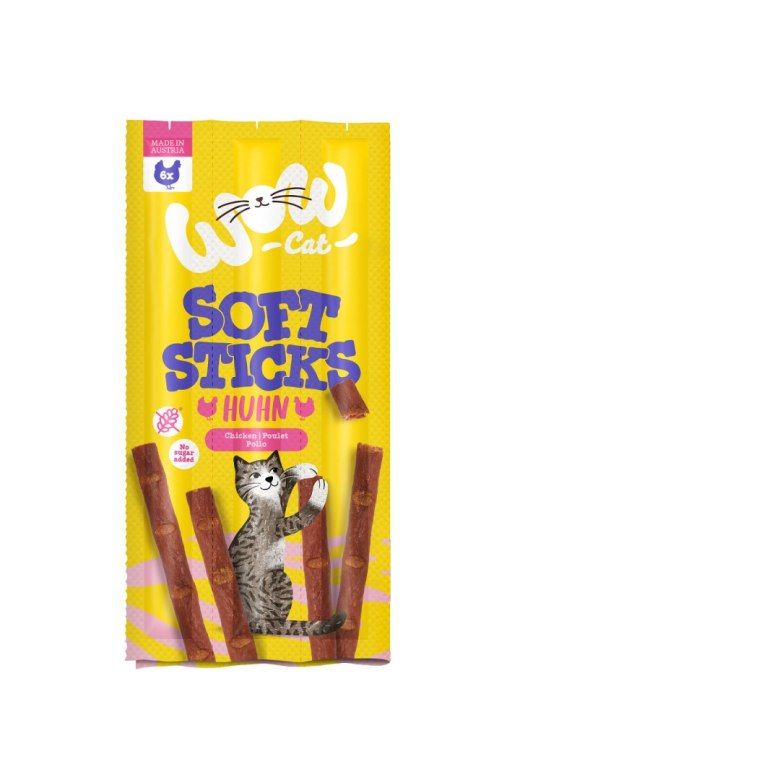 WOW Cat sticks - miękkie przysmaki z kurczakiem 6x5g.