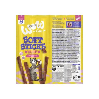 WOW Cat sticks - miękkie przysmaki z kurczakiem 6x5g.