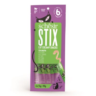 Schesir STIX smakołyki w kremie z kaczką 6x15g