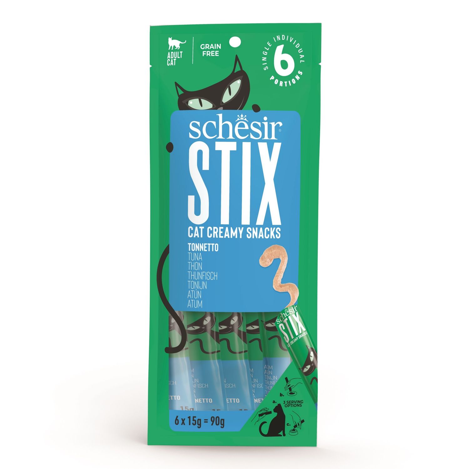 Schesir STIX smakołyki w kremie z tuńczykiem 6x15g