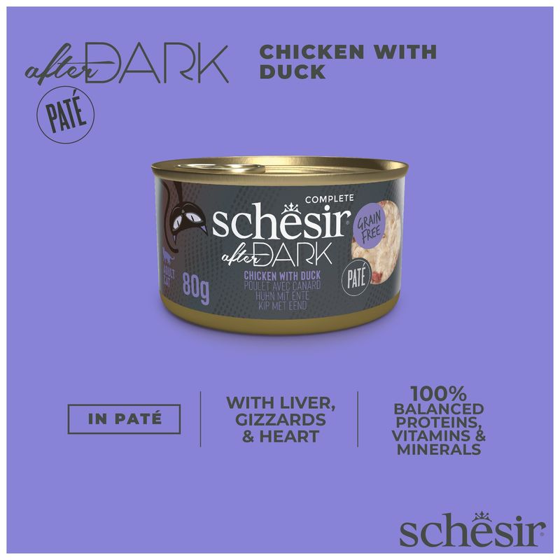 Schesir After Dark pasztet z kurczaka z kaczką, 80 g