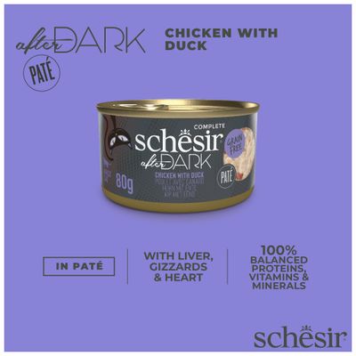 Schesir After Dark pasztet z kurczaka z kaczką, 80 g