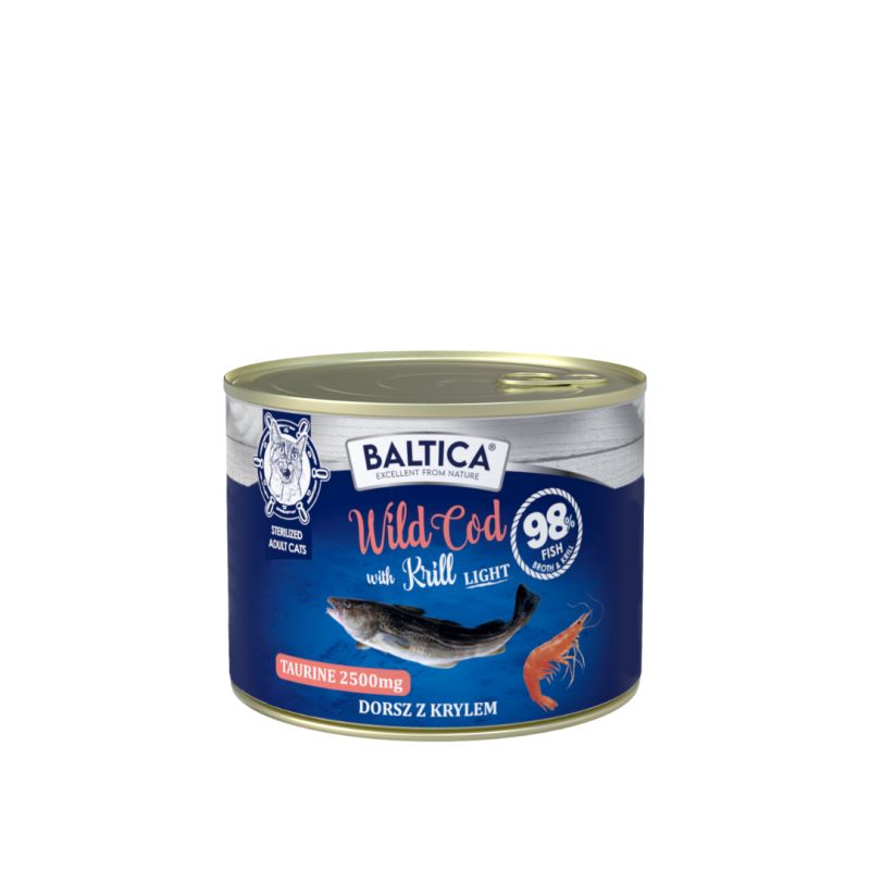 Baltica excellent - karma mokra dorsz z krylem i krewetkami 185g