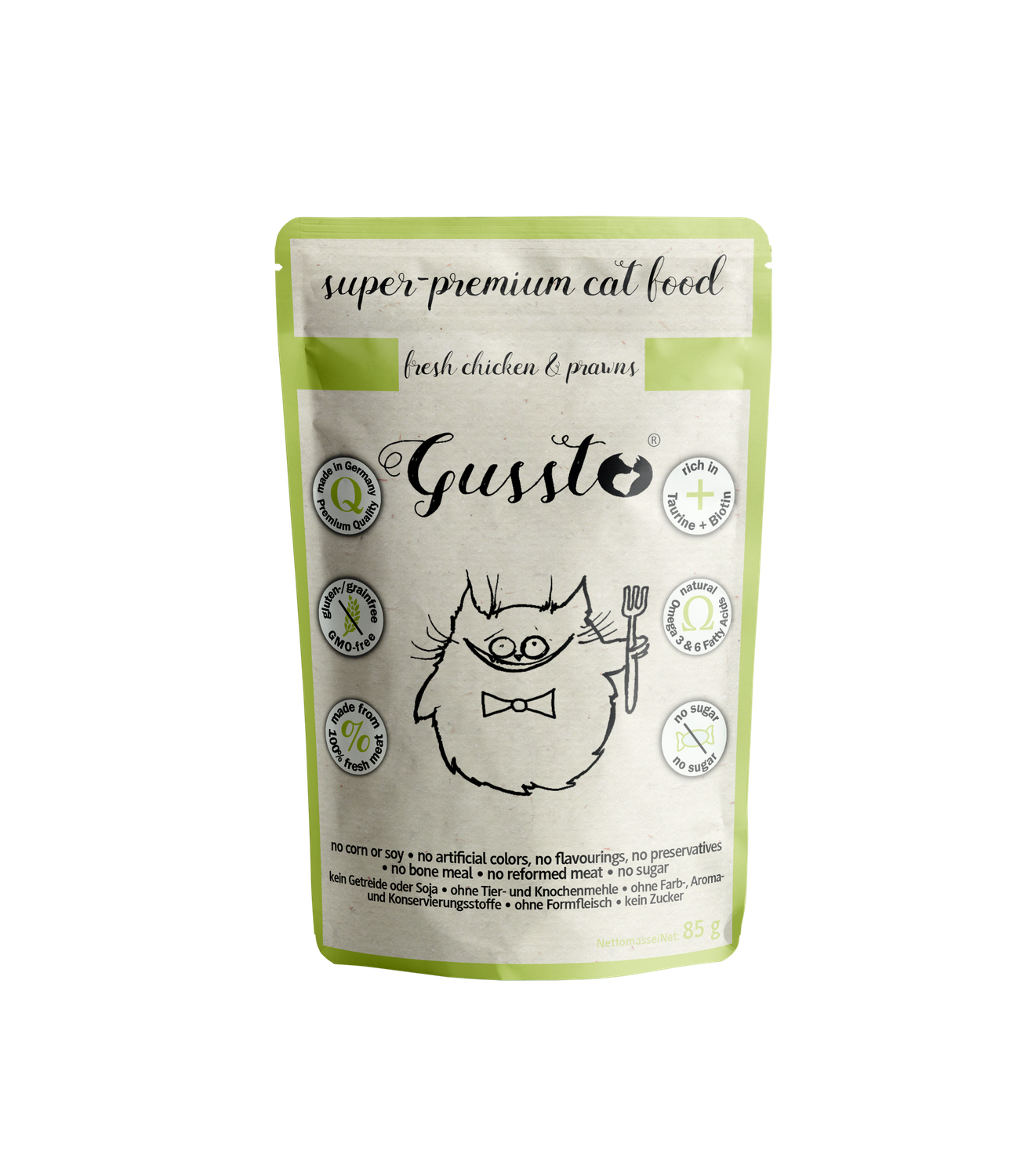 Gussto Fresh Chicken&amp;Prawn karma mokra kurczak z krewetkami 85g