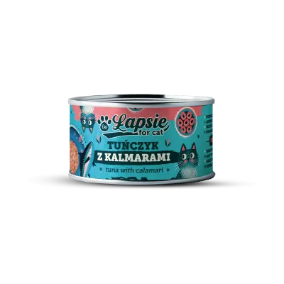 Łapsie for cat – filet z tuńczyka z kalmarami w bulionie 80g