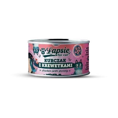 Łapsie for cat – filet z kurczaka z krewetkami w bulionie 80g