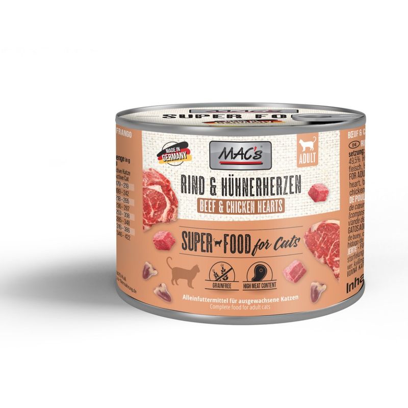 Mac's Superfood wołowina i serca drobiowe 200g