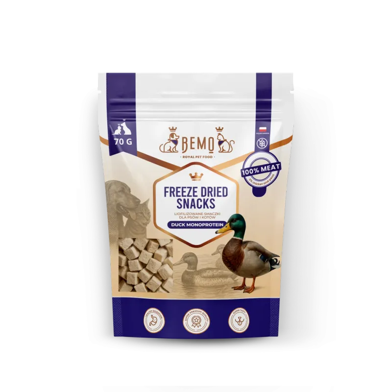 Bemo Freeze Dried Meat Snacks - liofilizowane smaczki z mięsa kaczki 70g