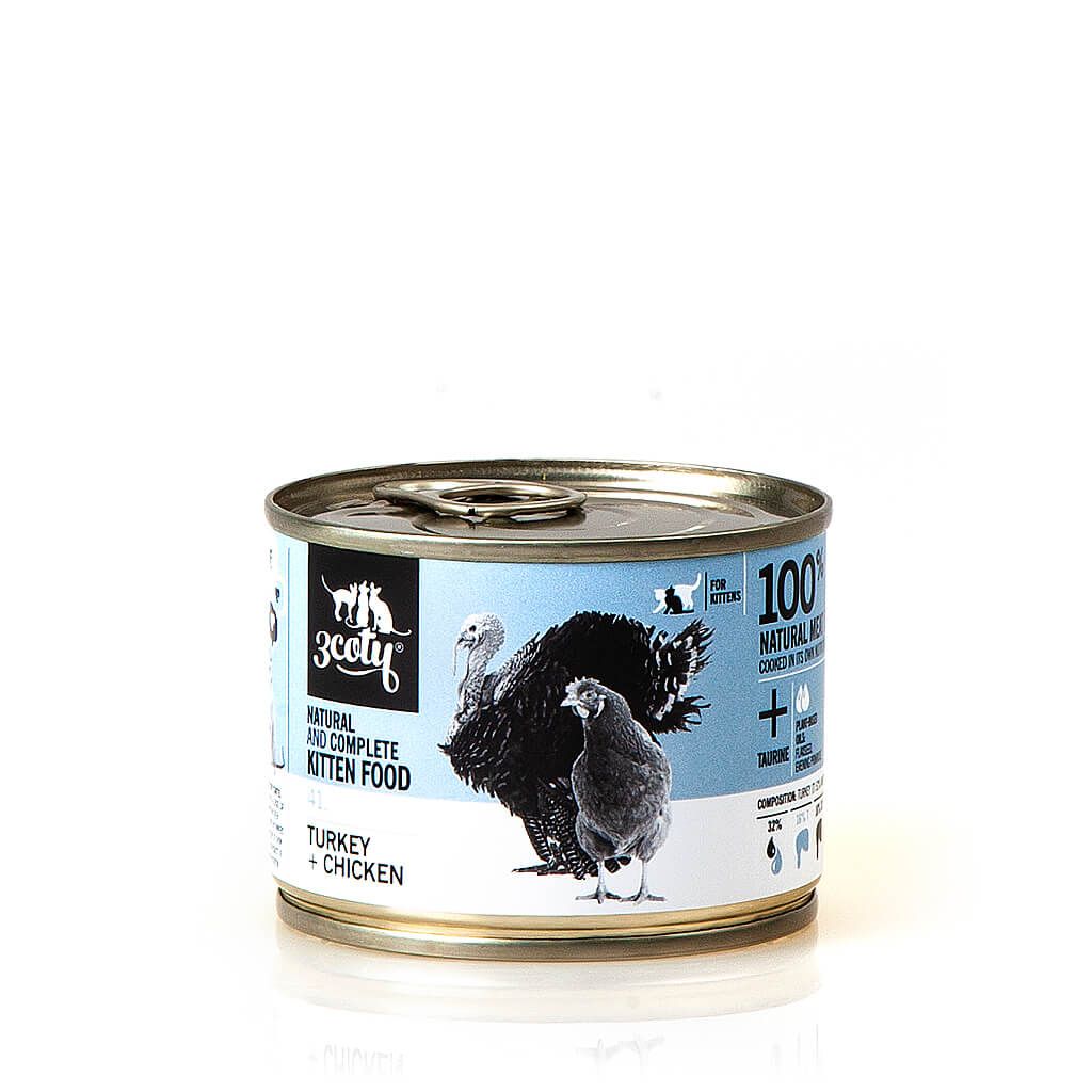 3Coty 41. karma dla kociąt mus indyk z kurczakiem 180g