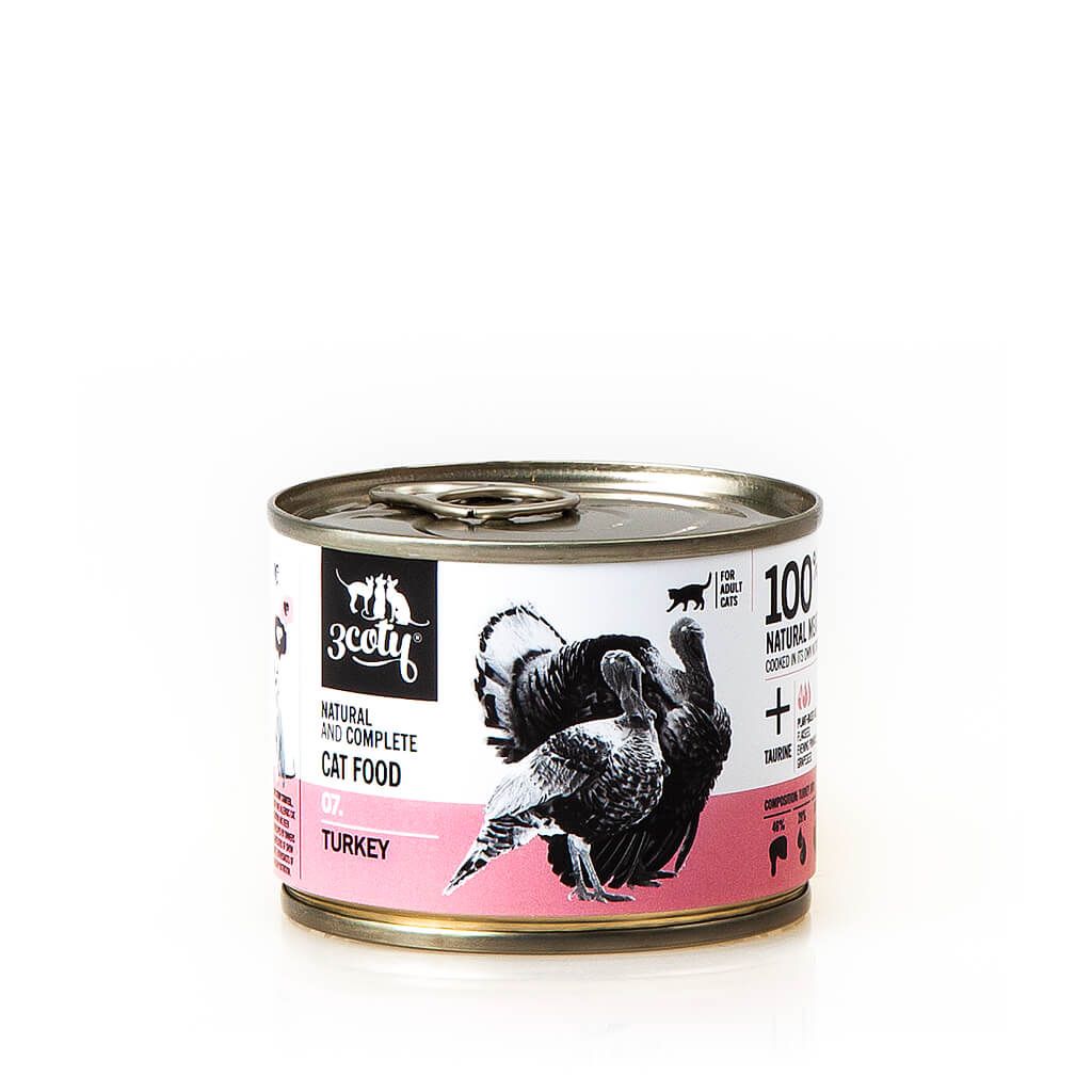 3Coty 07. karma monobiałkowa indyk szarpany 180g