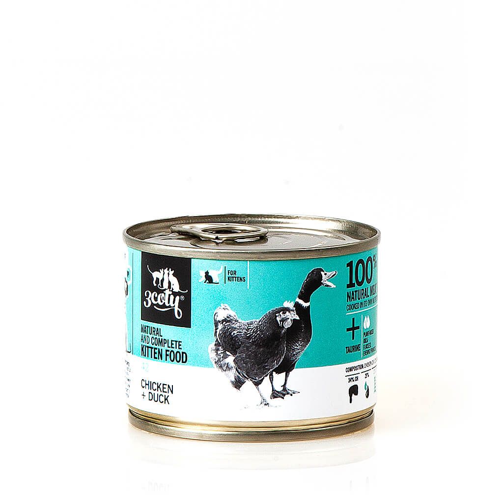 3Coty 42. karma dla kociąt mus kurczak z kaczką 180g