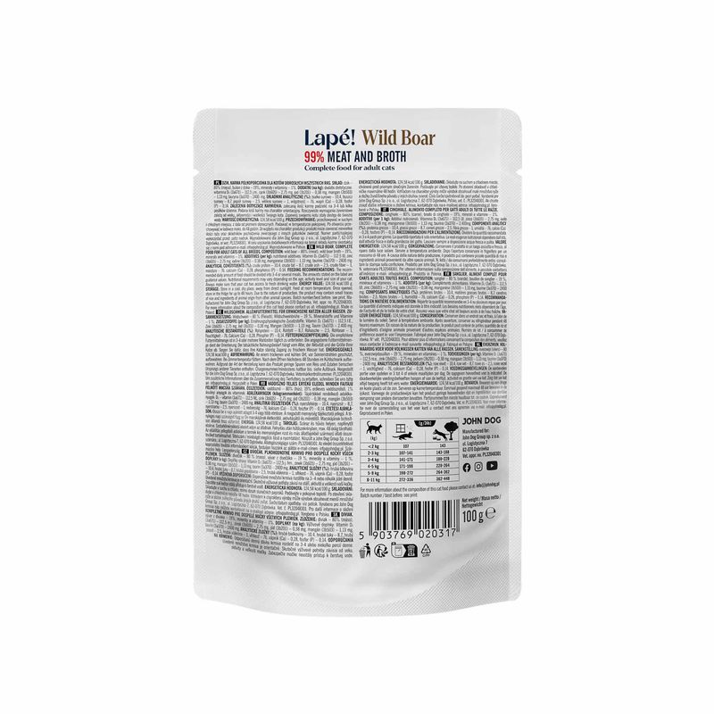 KARMA MOKRA John Dog for Cats LAPÉ dzik 100g