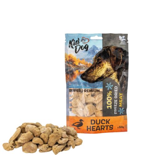 KidDog super premium - liofilizowane serca kacze 50g