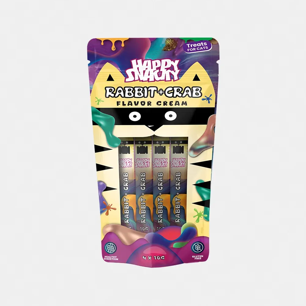 Happy Snacky - przysmak w kremie królik i krab 4x10g