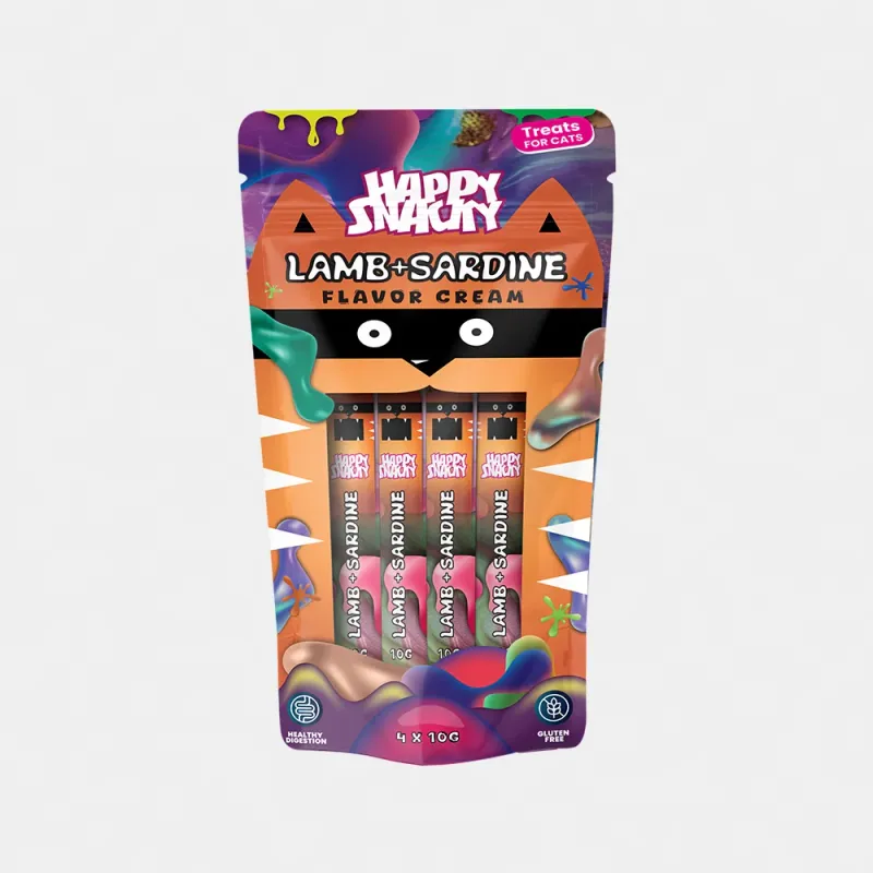 Happy Snacky - przysmak w kremie jagnięcina i sardynka 4x10g