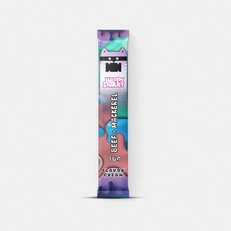 Happy Snacky - przysmak w kremie wołowina i makrela 4x10g