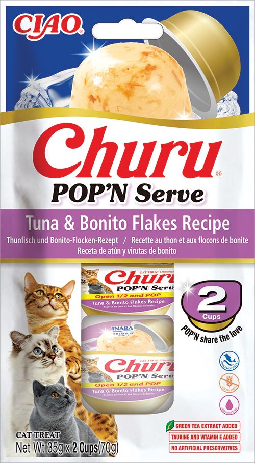 Inaba Churu Pop’n Serve - tuńczyk z płatkami bonito 2x35g