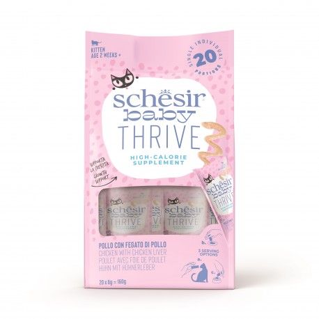 Schesir baby thrive - wysokokaloryczny mus dla kociąt 20x8g