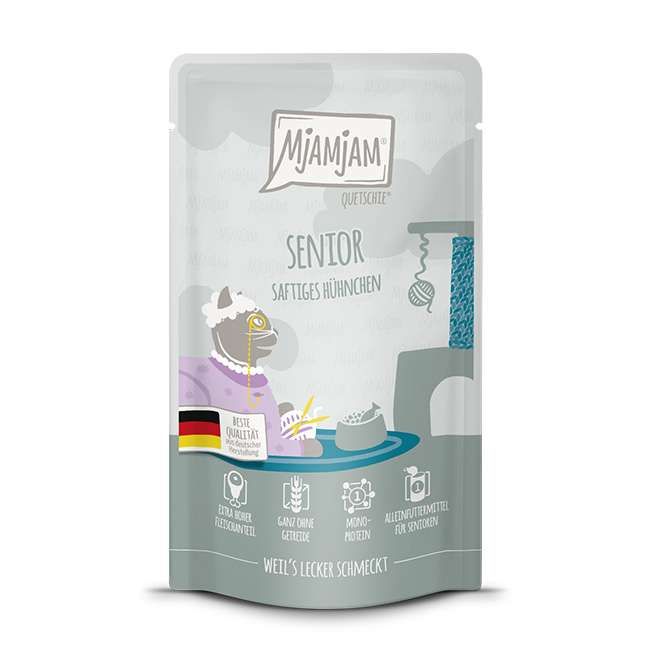 MjAMjAM Quetschie Senior - karma mokra dla seniorów kurczak 125g