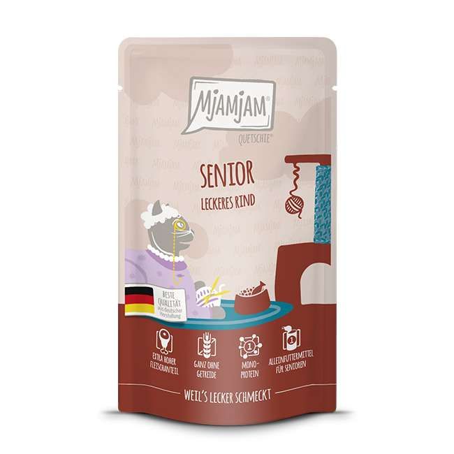 MjAMjAM Quetschie Senior - karma mokra dla seniorów wołowina 125g
