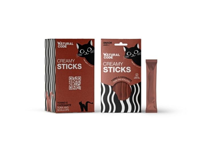 Natural Code Cat Snack Creamy tuńczyk + przegrzebki 4x14g