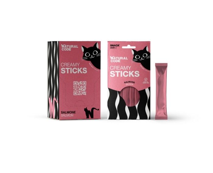 Natural Code Cat Snack Creamy łosoś 4x14g